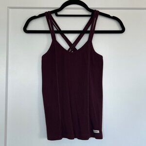 Double agent maroon strappy tank - medium